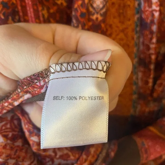 Rose + Olive women's 2X Plus Boho Bohemian whimsy colorful flowy tunic top - Picture 5 of 6